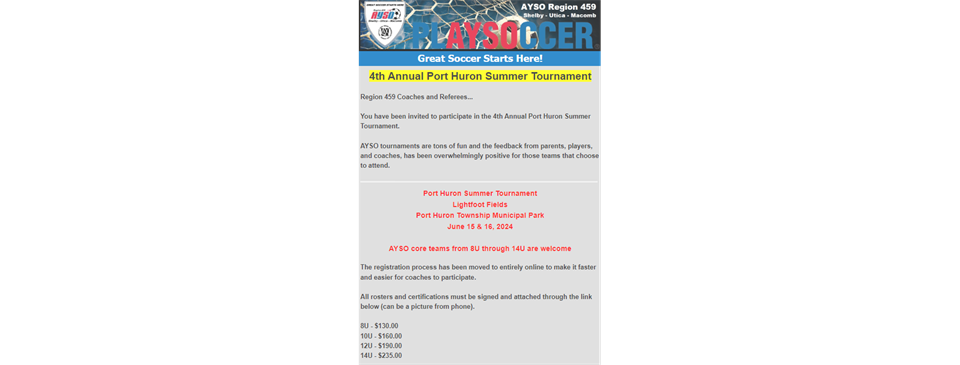 Port Huron Spring Tournament
